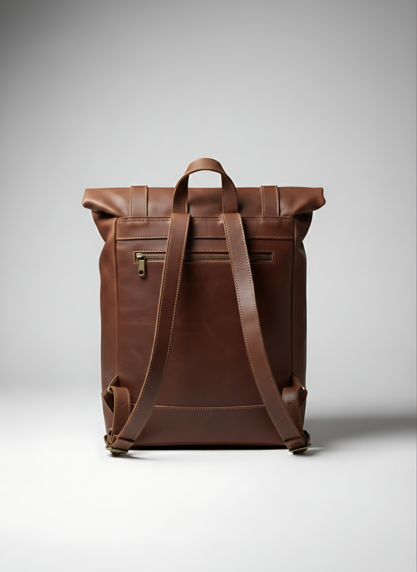 Premium Rolltop-Rucksack Leder – Handgefertigt in Marokko