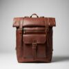 Premium Rolltop-Rucksack Leder – Handgefertigt in Marokko
