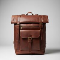 Premium Rolltop-Rucksack Leder &ndash; Handgefertigt in Marokko