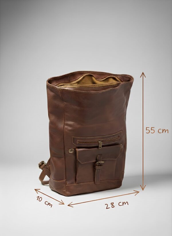 Premium Rolltop-Rucksack Leder – Handgefertigt in Marokko
